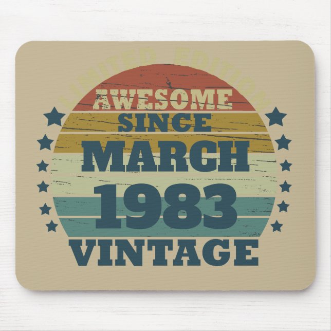 Personalized vintage birthday gift mousepad (Vorne)