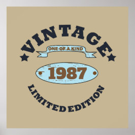 Personalized vintage birthday gift poster