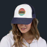 Personalized vintage birthday gift truckerkappe<br><div class="desc">You can add some originality to your wardrobe collection with this vintage sunset graphic design with awesome typography font lettering, is a great gift idea for men, women, husbands, wife girlfriend, and a boyfriend who will love this one-of-a-kind artwork. The best amazing and funny holiday present for your happy birthday...</div>