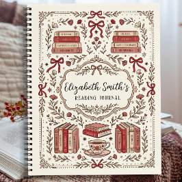 Personalized Vintage Coquette Reading Journal Notizbuch