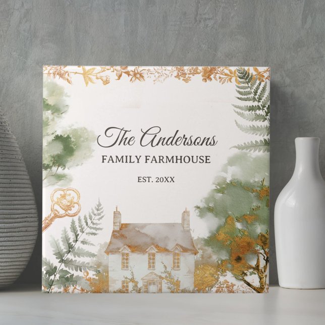 Personalized Vintage Country House Family Name Fliese (In situ)