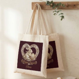 Personalized Vintage Easter Bunny Tote Bag  Tragetasche