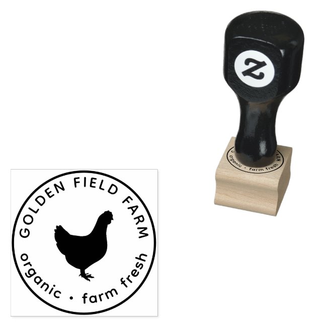 Personalized Vintage  Egg Chicken Gummistempel (Stempel)