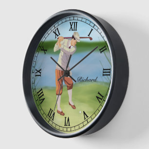 Personalized Vintage Golfer by the Riverbank Uhr