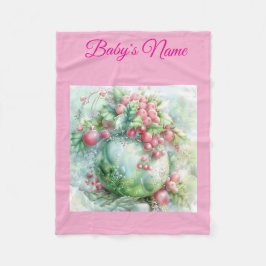 Personalized Vintage Pink Christmas Baby Blanket Fleecedecke