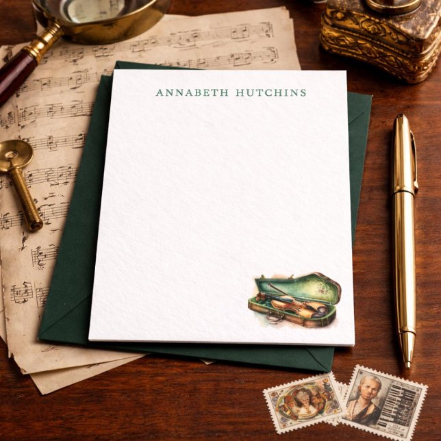 Personalized Violin Stationery Note Cards Mitteilungskarte (Von Creator hochgeladen)