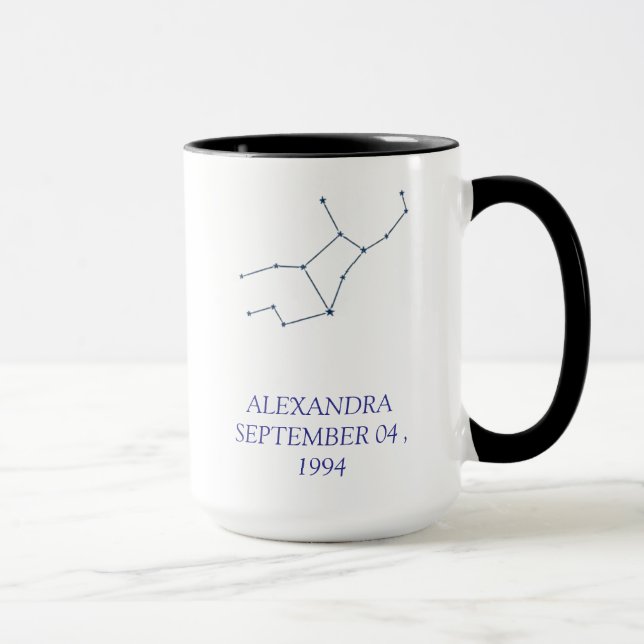 Personalized Virgo Constellation Mug - Custom Star Tasse (Rechts)