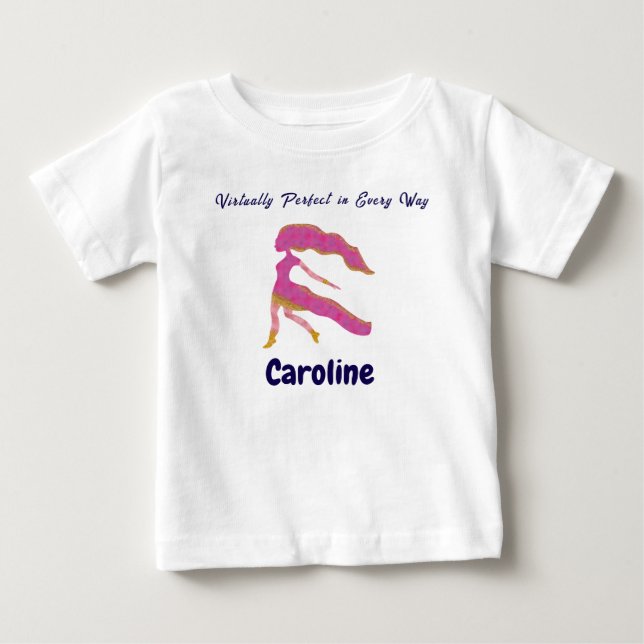 Personalized Virgo “Virtually Perfect” Toddler Art Baby T-shirt (Vorderseite)