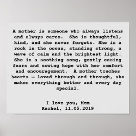 Personalized Wall Art Gift for Mom With Words Poster