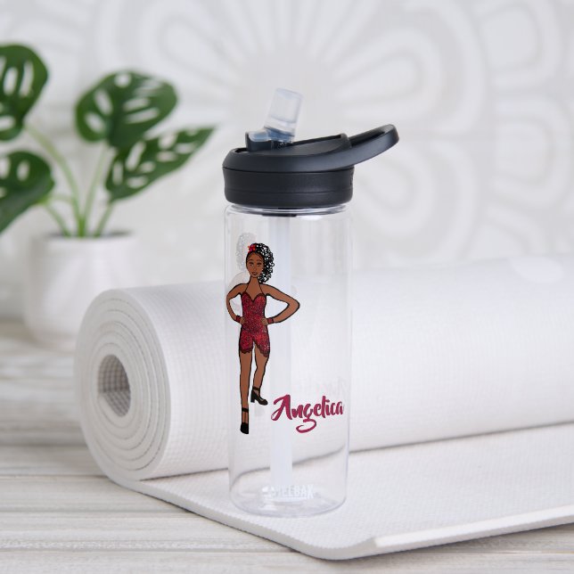 Personalized Water Bottle Ruby Ruffle #1 Trinkflasche (Yoga (gedreht))