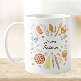 Personalized Watercolor Baking Pastry Chef Kaffeetasse