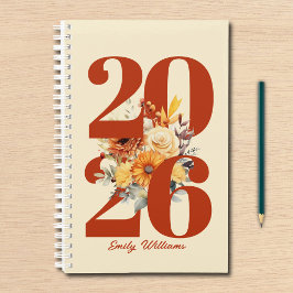 Personalized watercolor floral  planer