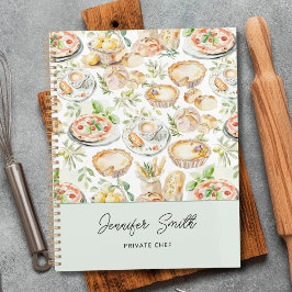 Personalized Watercolor Food Cooking Recipe Book Notizbuch