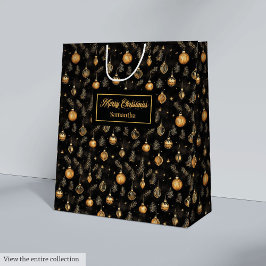 Personalized watercolor gold and black gift wrap mittlere geschenktüte