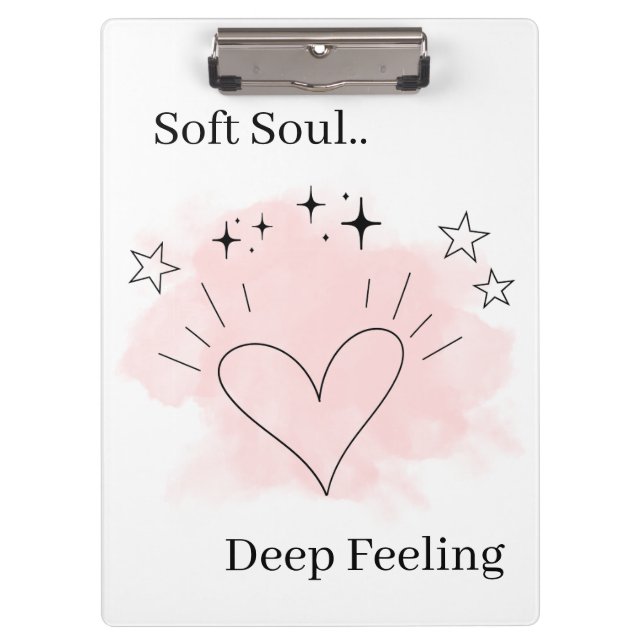 Personalized Watercolor Line Art Clipboard Klemmbrett (Vorderseite)