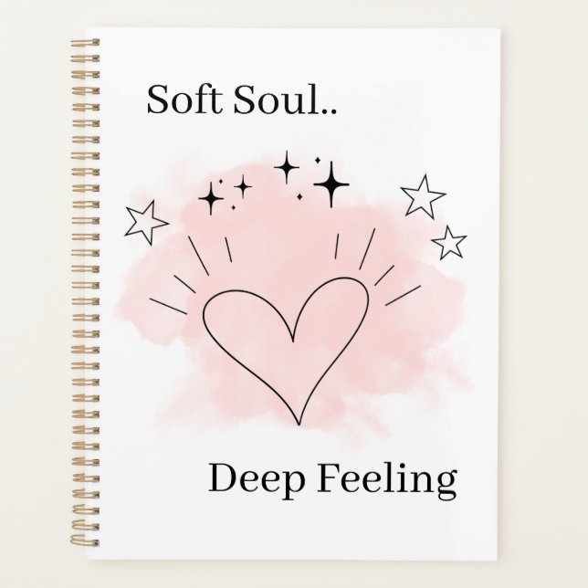 Personalized Watercolor Line Art Planner Notebook Planer (Vorderseite)