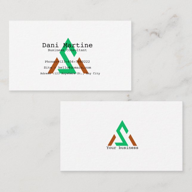 Personalized Watercolor Modern Business Card Visitenkarte (Vorne/Hinten)