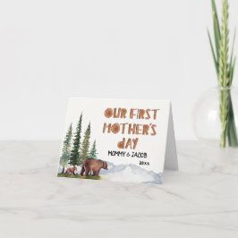 Personalized Watercolor Woodland 1st Mother's Day Karte