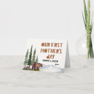 Personalized Watercolor Woodland 1st Mother's Day Karte