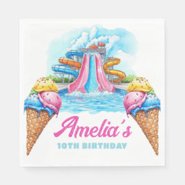 Personalized Waterpark Party Birthday Serviette