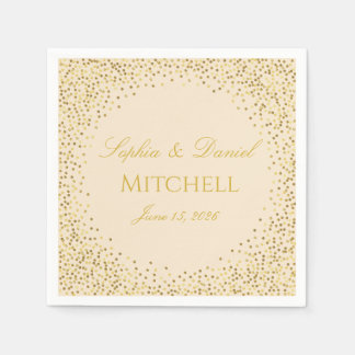 Personalized Wedding Custom Color & Gold Confetti Serviette