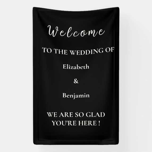 Personalized Wedding Decor Rehearsal Party Welcome Banner (Vertikal)