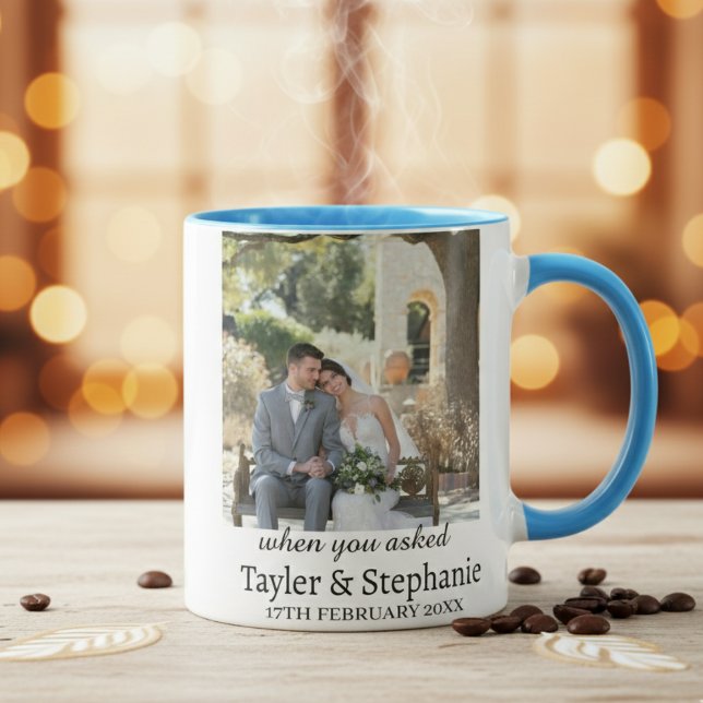 Personalized Wedding Engagement Photo Coffee Mug (Créateur téléchargé)