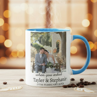 Personalized Wedding Engagement Photo Coffee Mug Tasse