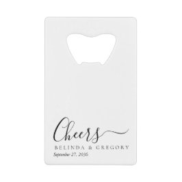 Personalized Wedding Gifts Black White Cheers Geldbeutel Flaschenöffner