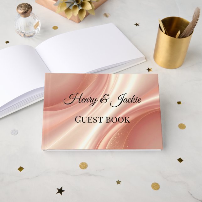 Personalized Wedding Guest Book Gästebuch (Vorderseite Offen)
