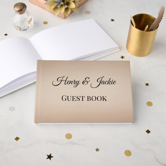 Personalized Wedding Guest Book Gästebuch (Vorderseite Offen)