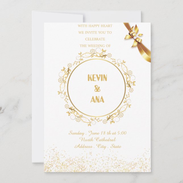 Personalized Wedding Invitations | Elegant, Rustic (Devant)