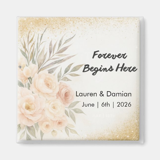 Personalized Wedding Keepsake  - Magnet (Devant)