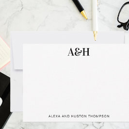 Personalized Wedding Monogram Stationery Elegant Dankeskarte