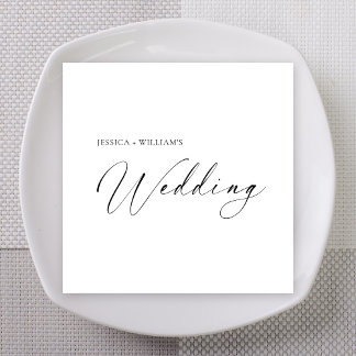Personalized Wedding Napkins | Minimalist Serviette