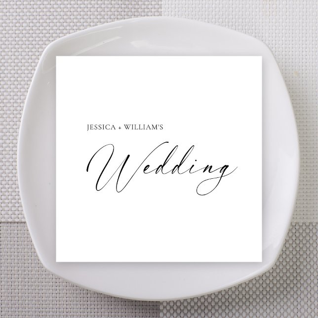 Personalized Wedding Napkins | Minimalist Serviette (Personalized Wedding Napkins | Minimalist
)