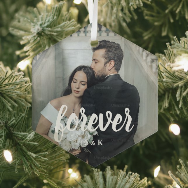 Personalized Wedding Photo Valentine’s Ornament Aus Glas (Insitu)