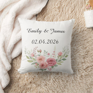 Personalized Wedding Pillow with Names & Date Kissen