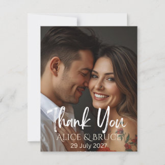 Personalized Wedding Thank You Card with Photo Dankeskarte