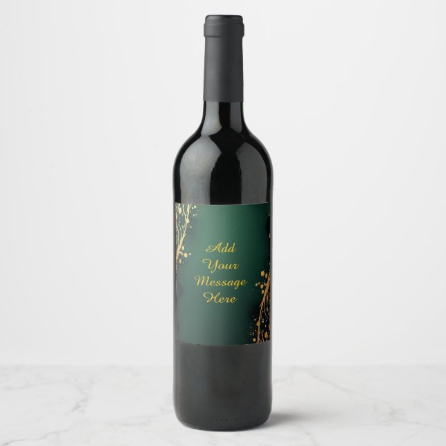 Personalized Wedding Wine Bottle Label Weinetikett (Vorderseite)