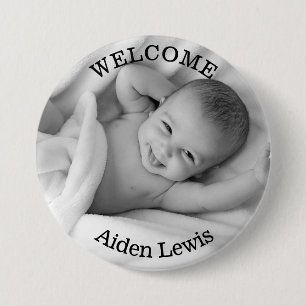 Personalized Welcome New Baby Foto Button