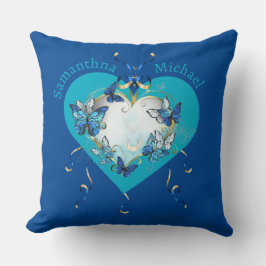 Personalized Whimsical Butterflies Heart Kissen