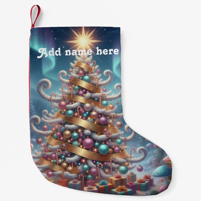 Personalized Whimsical Christmas Tree -  Kleiner Weihnachtsstrumpf (Vorderseite)