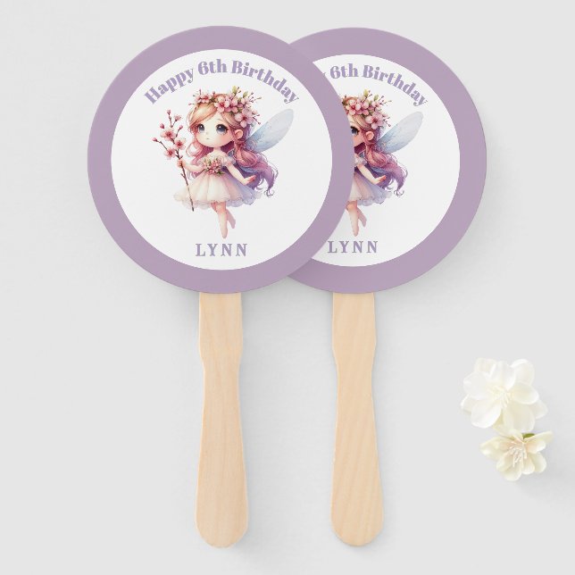 Personalized Whimsical Floral Fairy  Fächer (Vorne und Hinten)