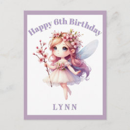 Personalized Whimsical Floral Fairy Feiertagspostkarte