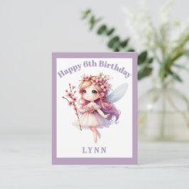 Personalized Whimsical Floral Fairy Postkarte