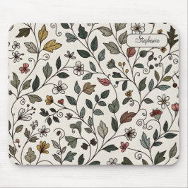 Personalized Whimsical Flower Vine Mousepad