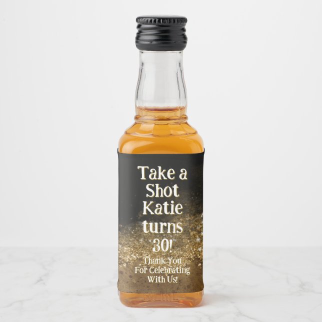 Personalized Whiskey Bottle Label – Birthday Party Alkoholflaschenetikett (Vorderseite)
