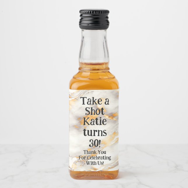Personalized Whiskey Bottle Label – Birthday Party Alkoholflaschenetikett (Vorderseite)