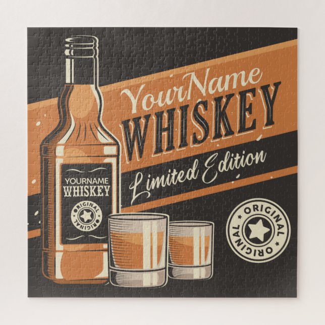 Personalized Whiskey Liquor Bottle Western Bar (Vertikal)